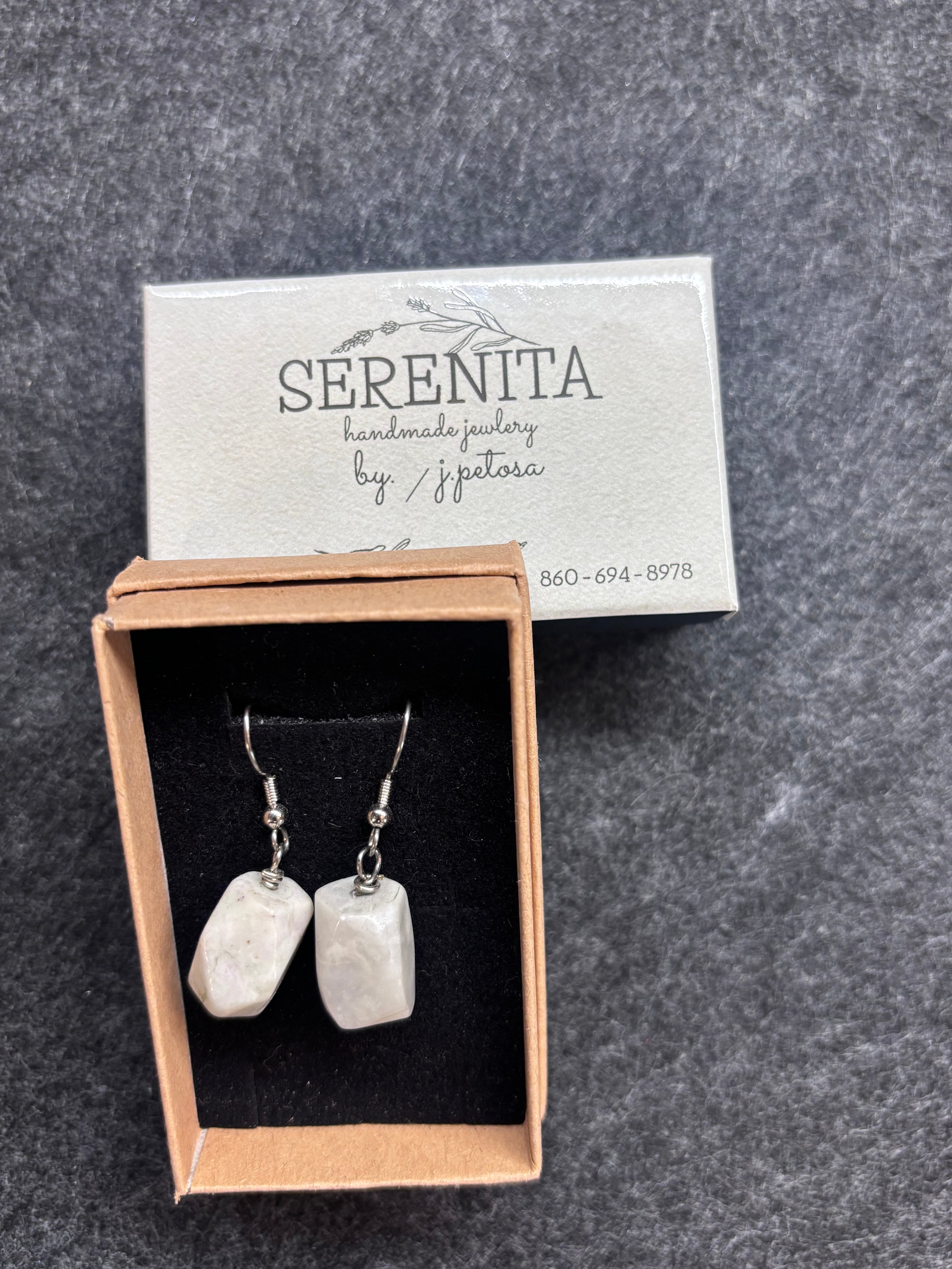 Beautiful handmade stone earrings