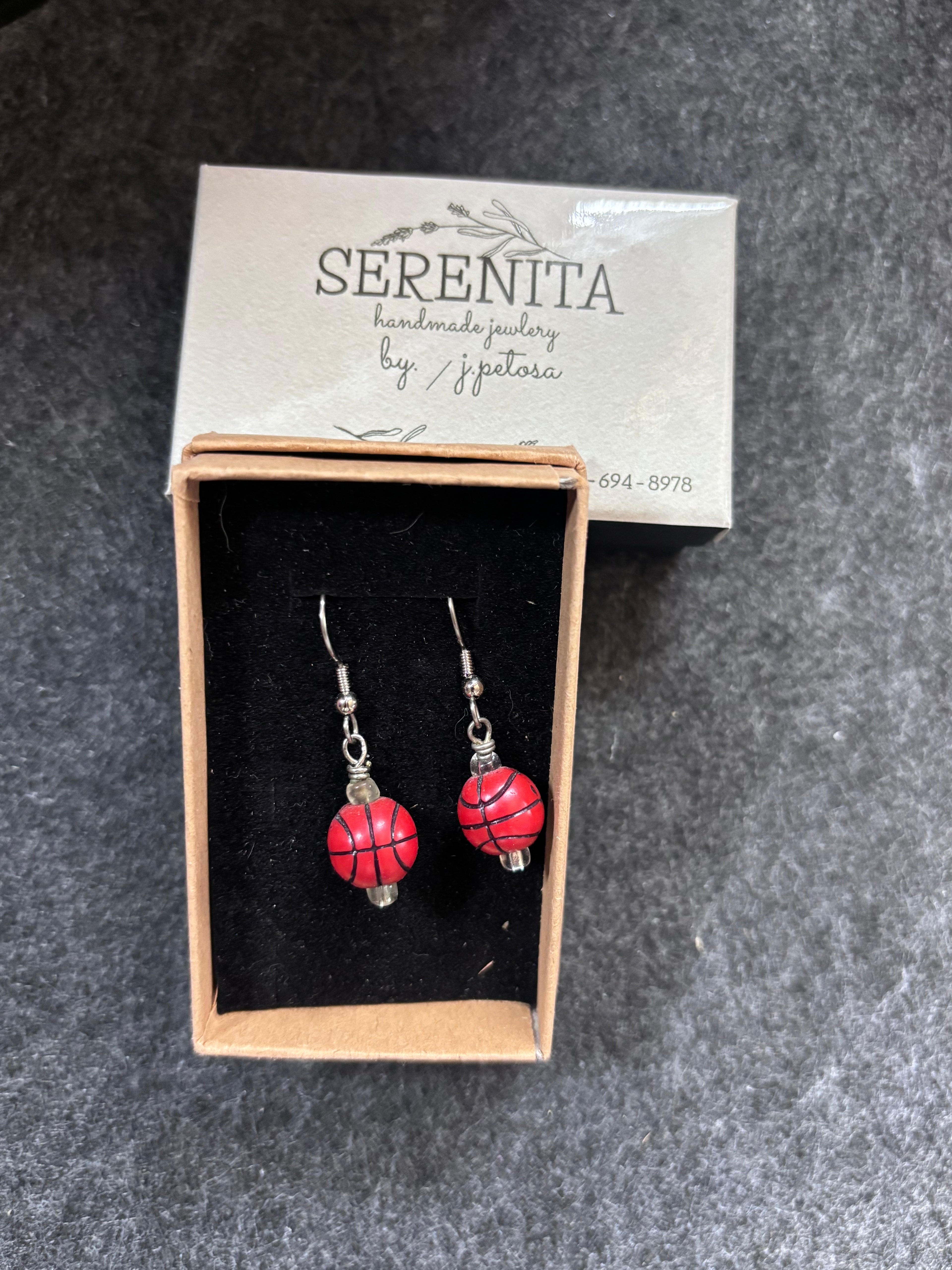 Basketball earrings